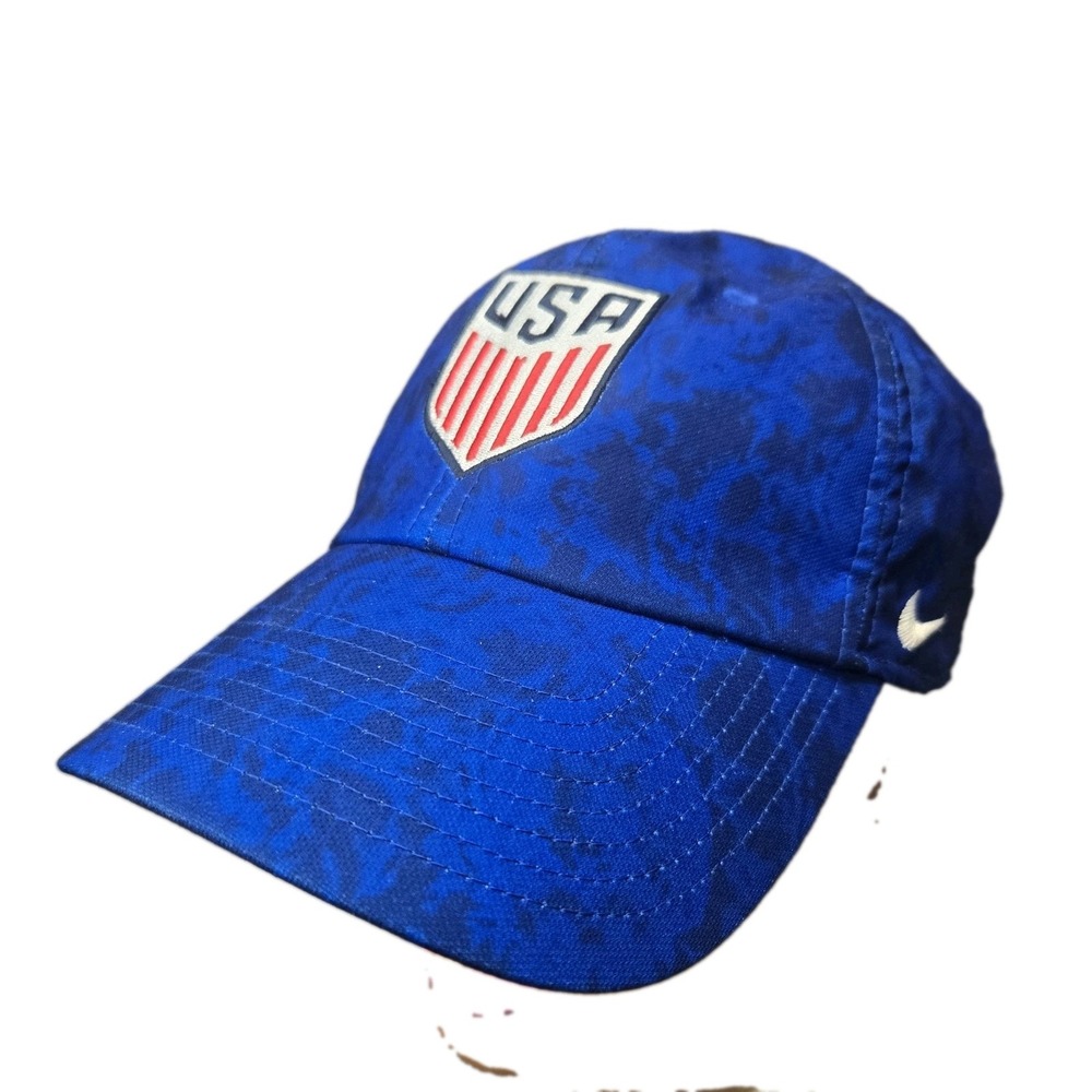 Nike Dri-Fit TEAM USA SOCCER Heritage86 Blue Camo Strapback Adjustable Men's Hat